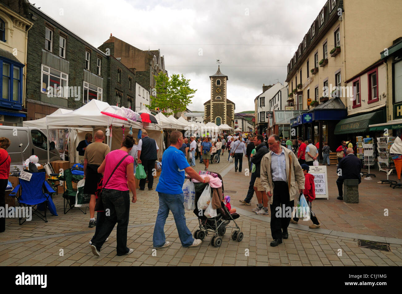 Keswick town centre, Cumbria Stock Photo