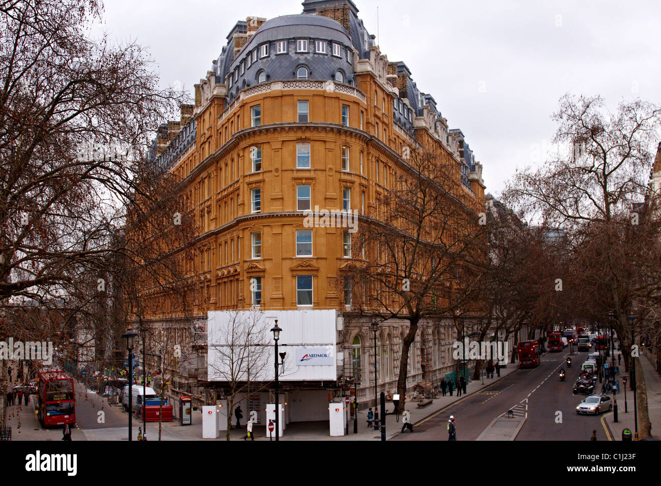 The Corinthia Hotel in Whitehall Place is thought to be part owned by a subsidiary of the Libyan Investment Authority (LIA). Stock Photo