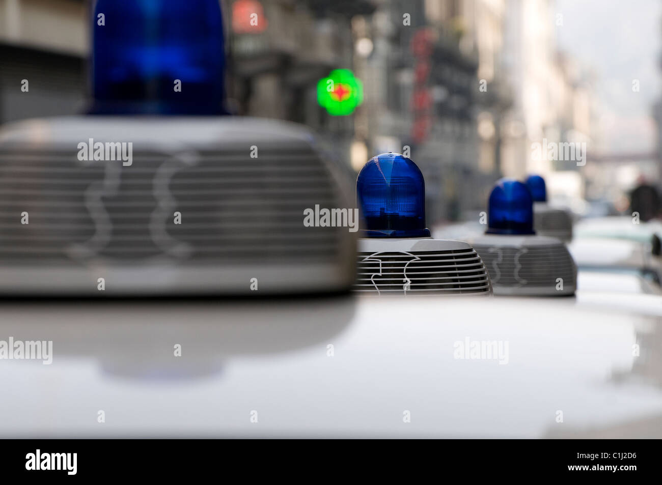 police cars, turin city centre, italy Stock Photo