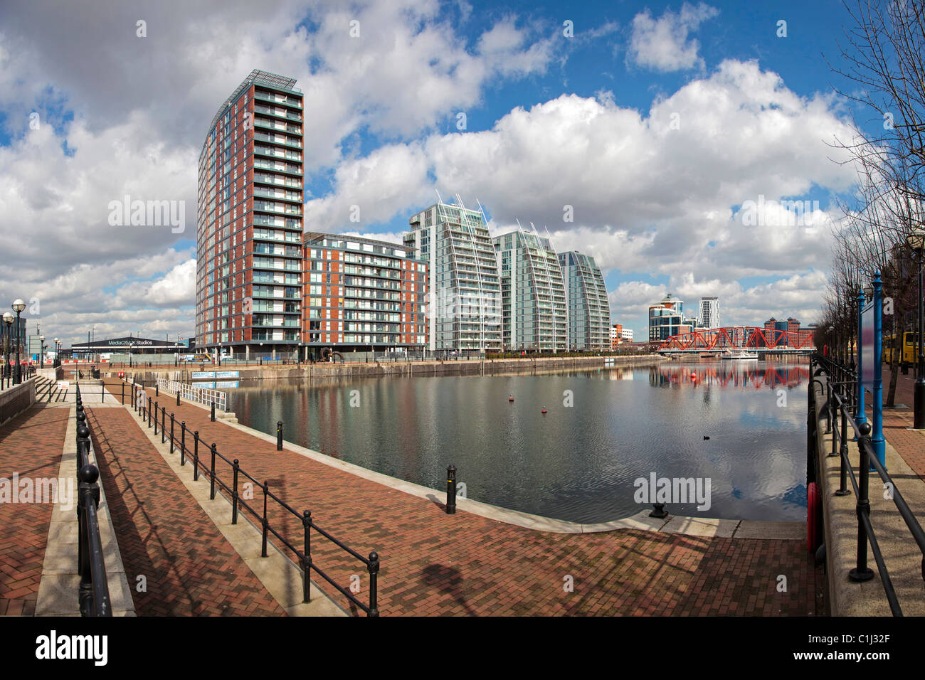 Modern housing development at Salford Quays near Manchester. Stock Photo