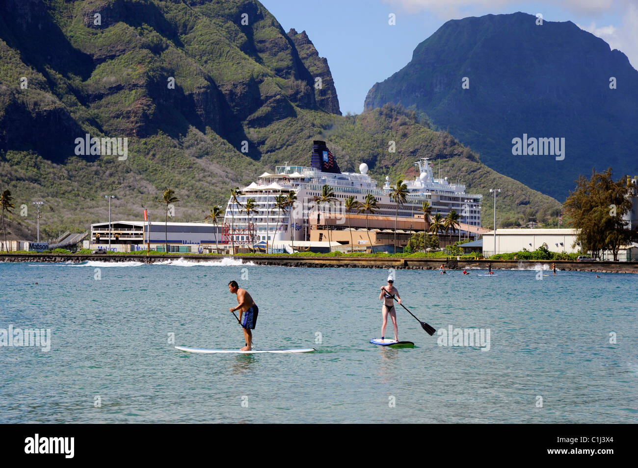 Standup Surfboard Paddle Board Kalapaki Beach at Marriott Kauai Hawaii