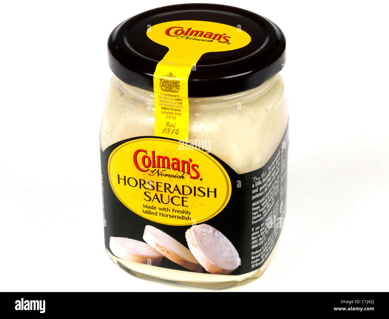 Food jar bottle colemans colemans horseradish sauce condiment spicy hot