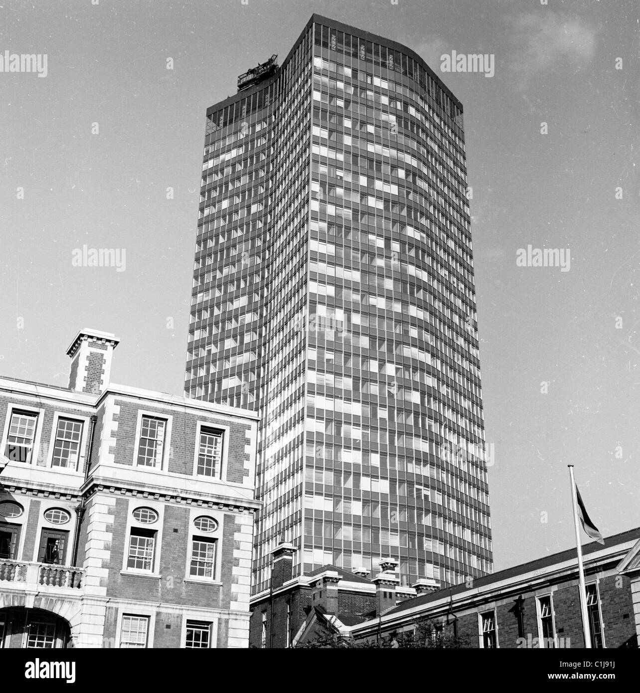 1960s, the newly built office block, Millbank Tower, a skyscraper in Westminster, London, which opened in 1963, originally known as Vickers House. Stock Photo