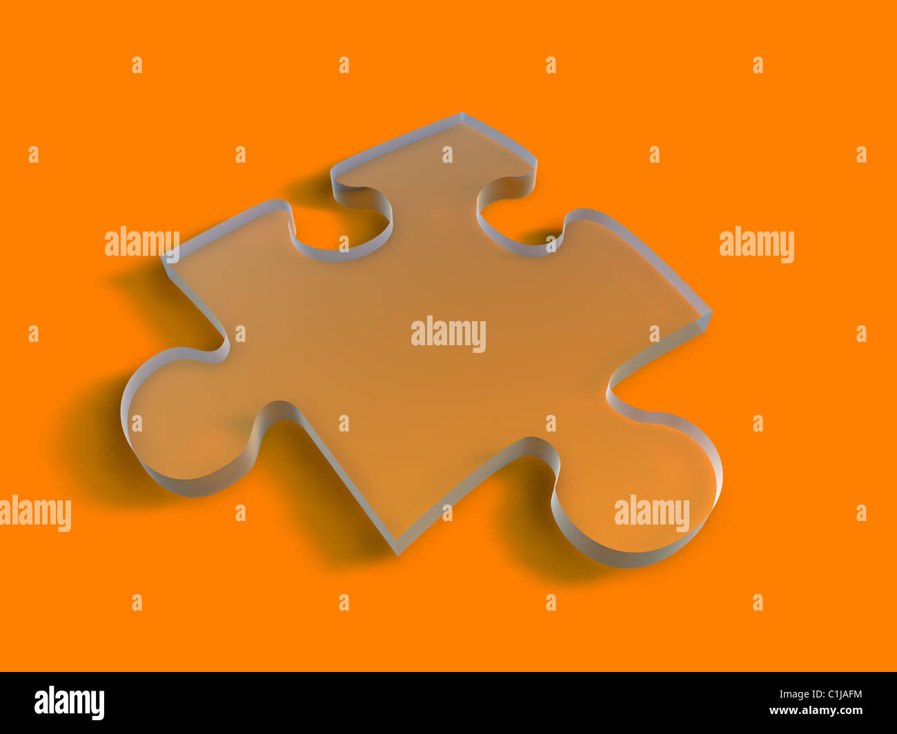 A Clear plastic Puzzle Piece Stock Photo Alamy