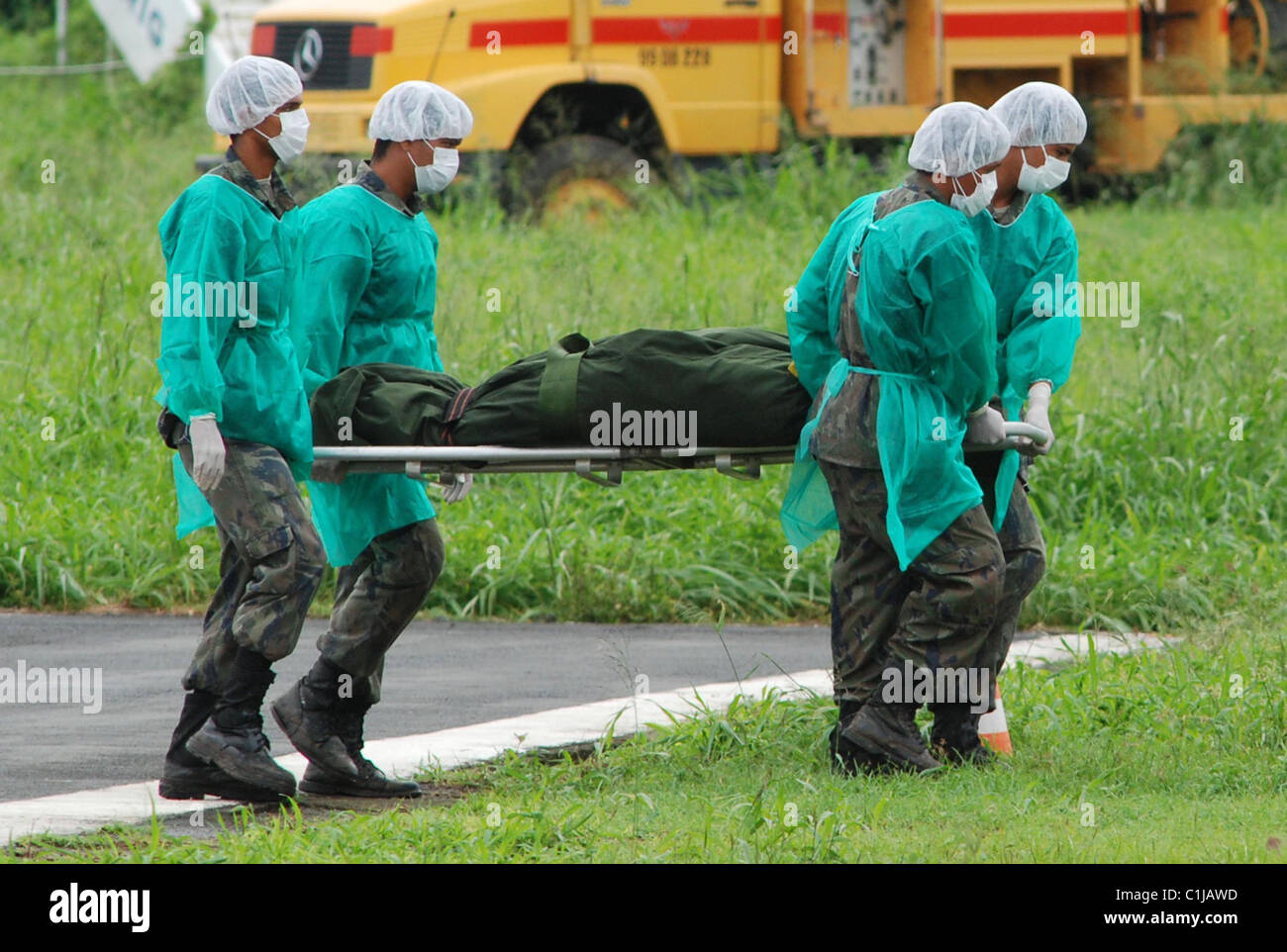 Bodies recovered from the Atlantic Ocean after the aircrash of the ...