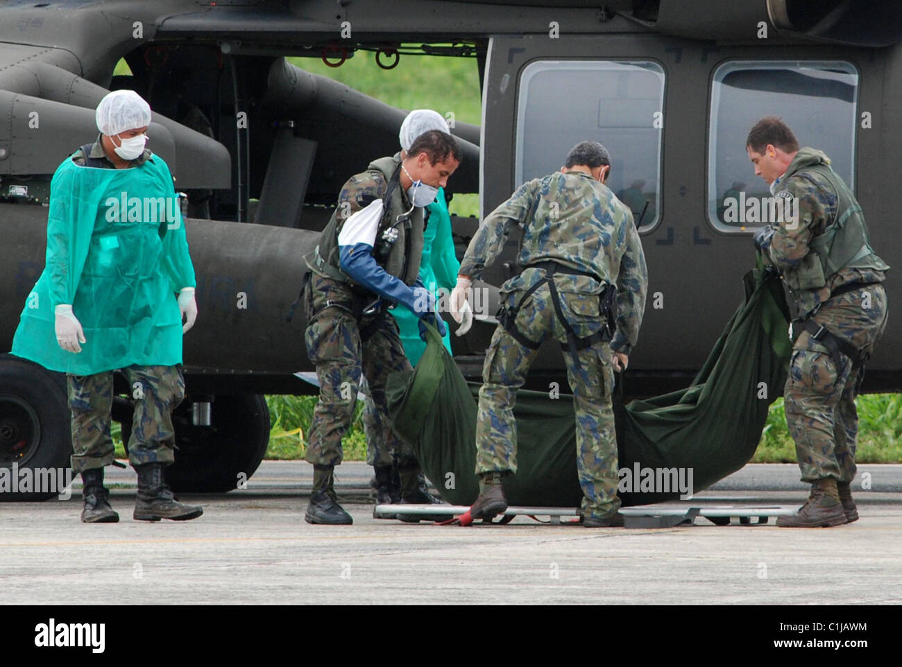 Bodies recovered from the Atlantic Ocean after the aircrash of the ...