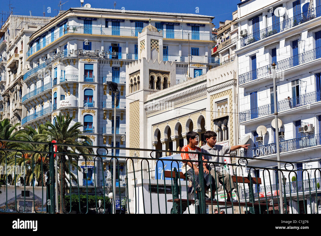 Algeria, Algiers, Khemisti boulevard, children Stock Photo