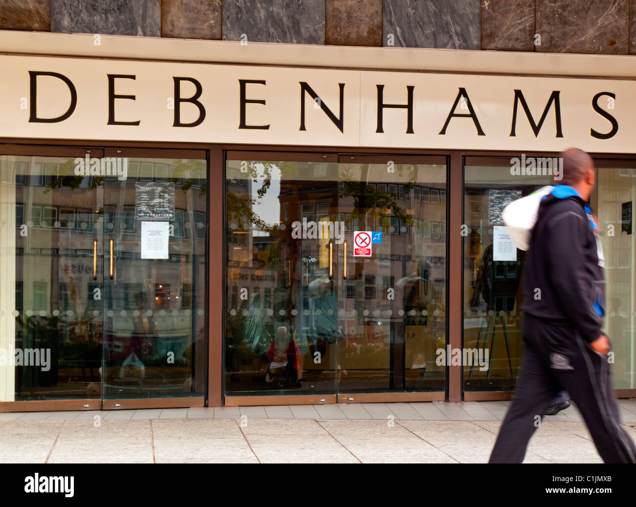 Entrance to Debenhams department store in Nottingham England UK with