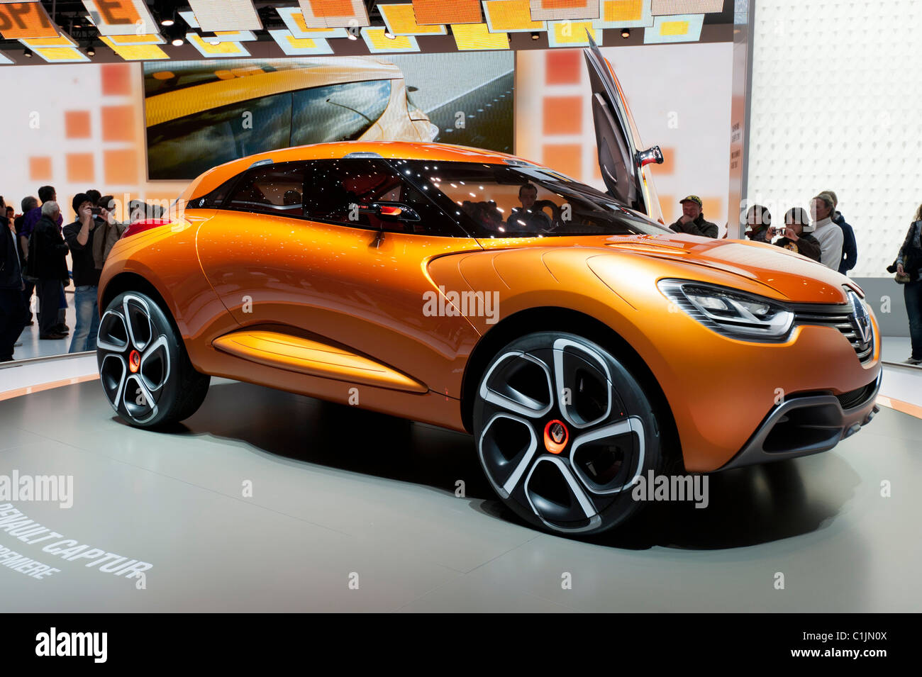 Visitor photographs Renault Captur concept car with smart phone at the  Geneva Motor Show 2011 Switzerland Stock Photo - Alamy