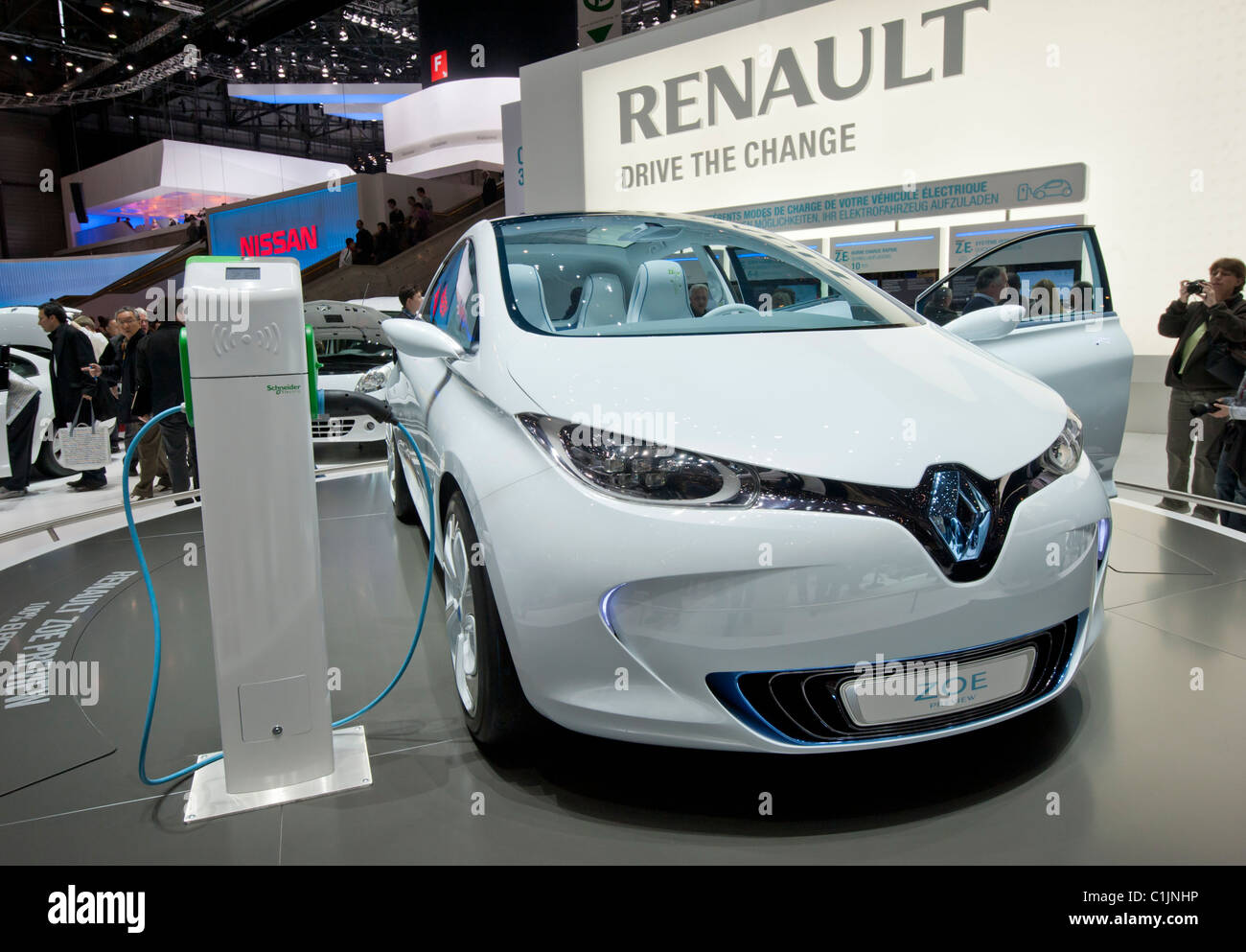 Renault Zoe plug-in electric car at the Geneva Motor Show 2011 Switzerland  Stock Photo - Alamy