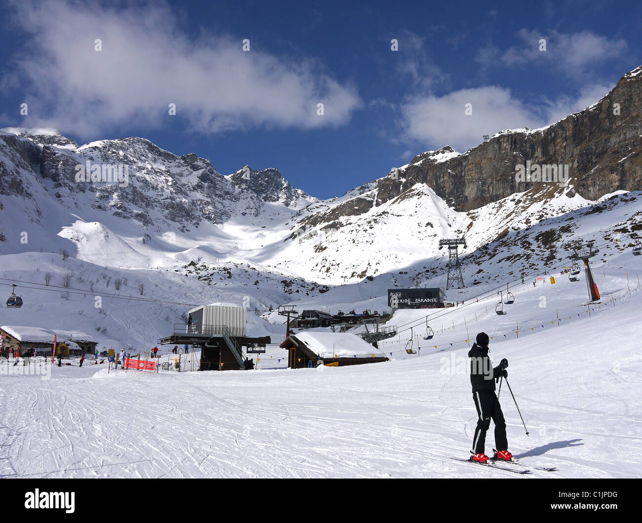 Alagna ski resort Italy Stock Photo