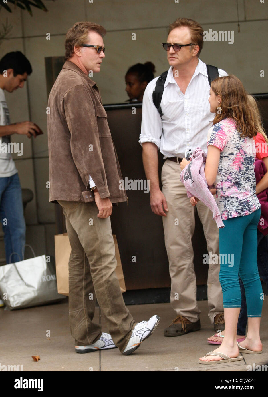 Actors Ray Liotta and Bradley Whitford with their respective kids enjoy