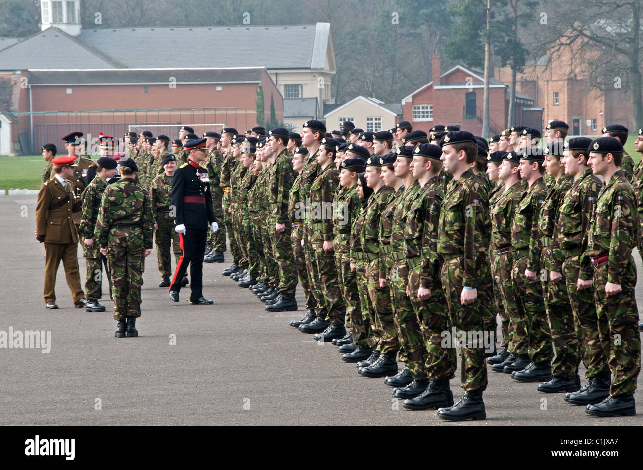 University of London Officers' Training Corps Athlone Company Pass Off Parade at Sandhurst Royal Military Academy 20/3/2011 Stock Photo