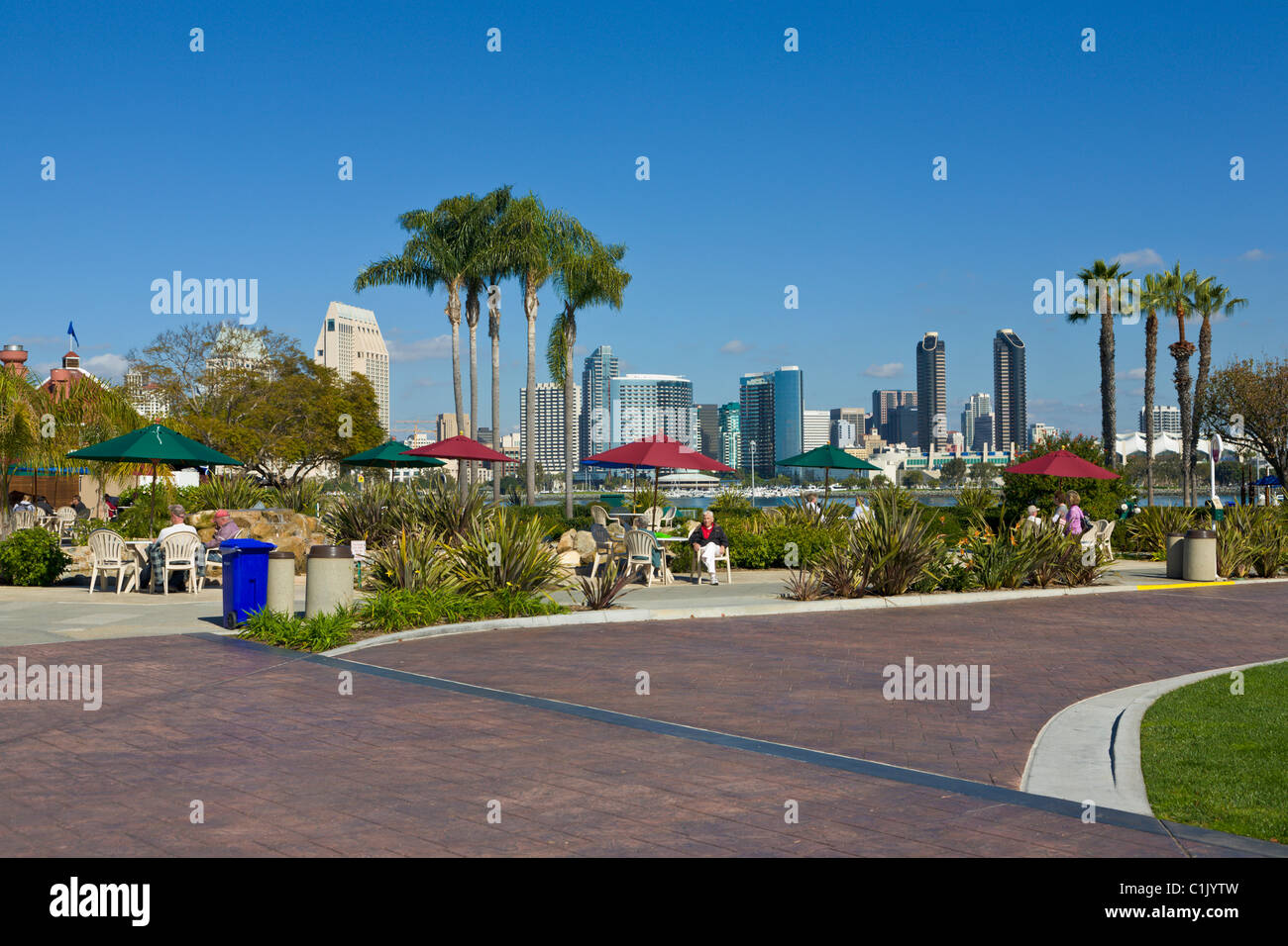 Coronado Island and San Diego skyline, California, USA Stock Photo