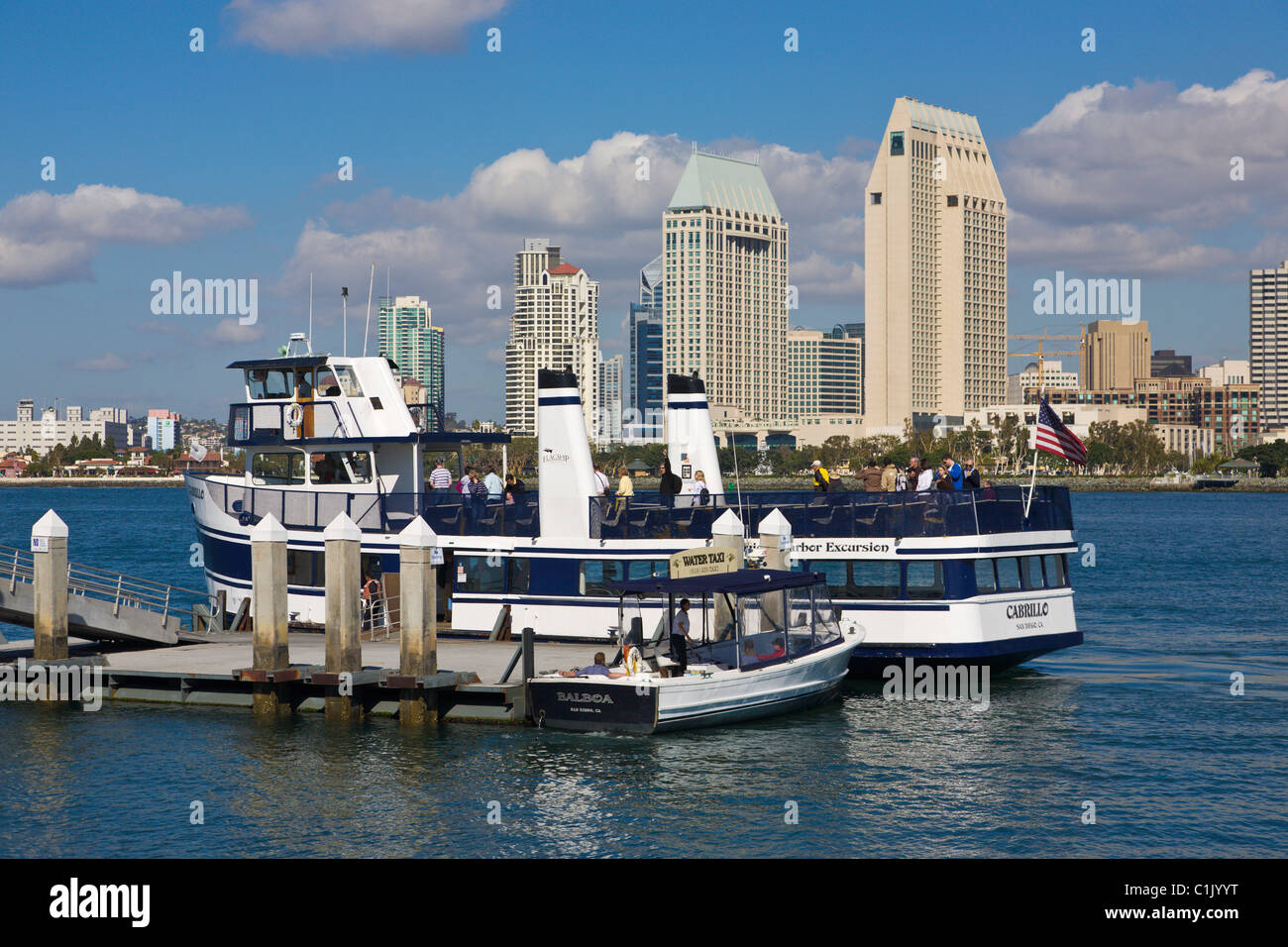Excursion Boat and San Diego skyline, California, USA Stock Photo Alamy