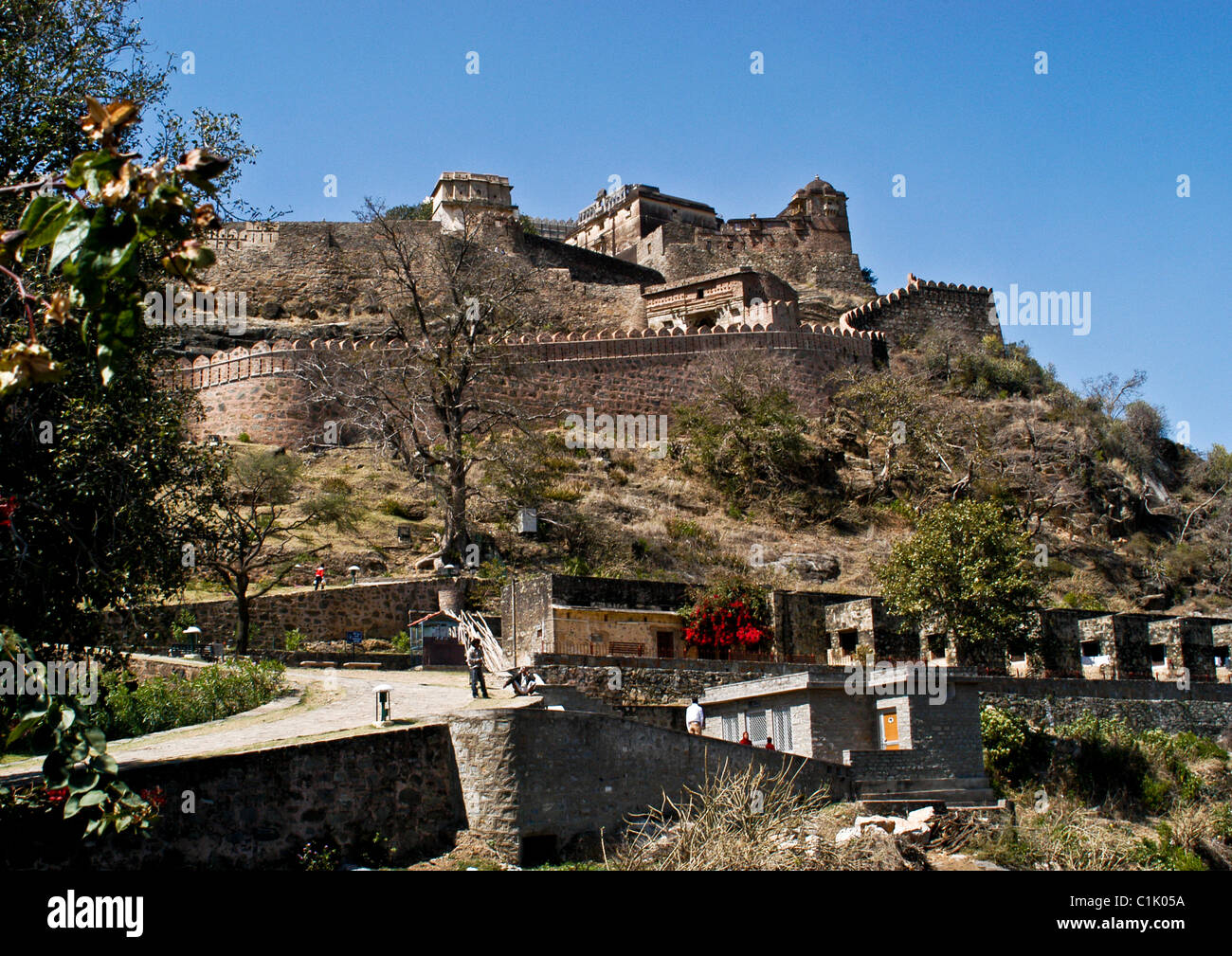 Kumbhalgarh fortress, Kingdom of Mewar in Rajasthan India, is birthplace of 15th century King Maharana Pratap. Stock Photo