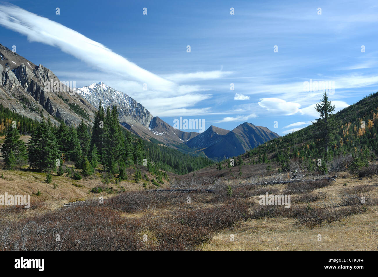 Scenic mountain view in Kananaskis Country, Alberta, Canada Stock Photo
