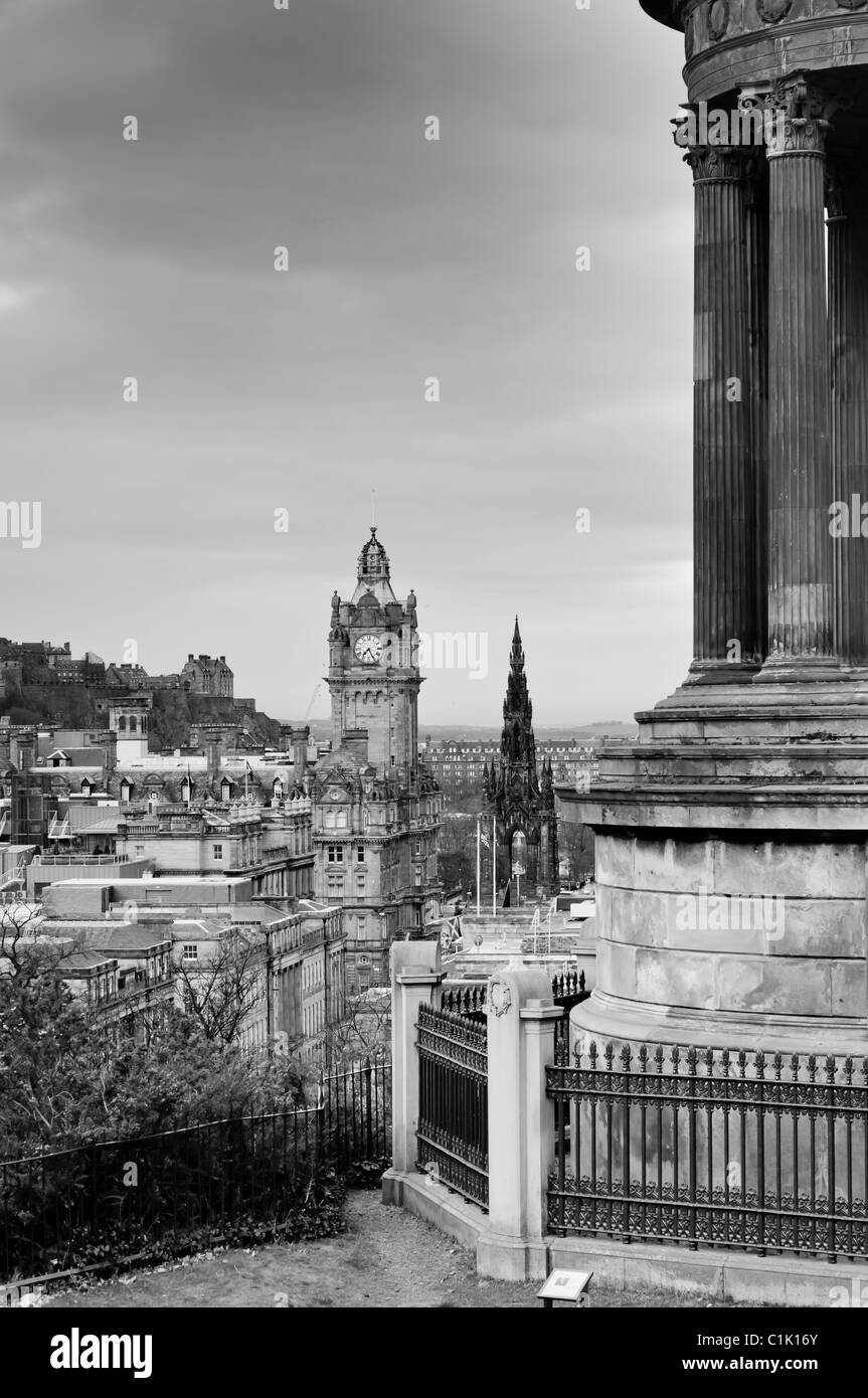 View of Edinburgh city from Calton Hill, Scotland Stock Photo