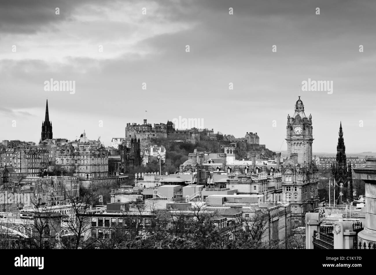 View of the Edinburgh city skyline, Scotland Stock Photo