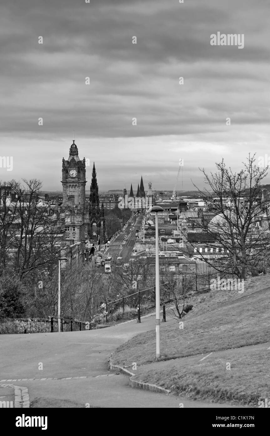 View of Edinburgh city from Calton Hill, Scotland Stock Photo