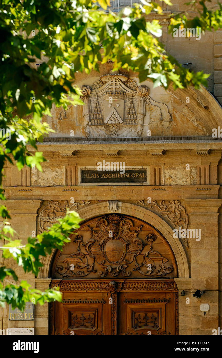 France, Bouches du Rhone, Aix en Provence, Archbishop's Palace and the Tapestry Museum Stock Photo