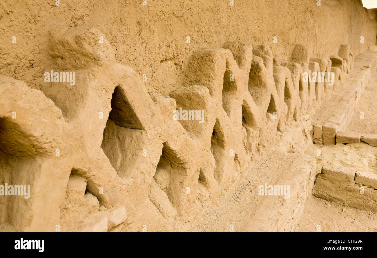 Ancient walls of Chan Chan, Trujillo, Peru Stock Photo