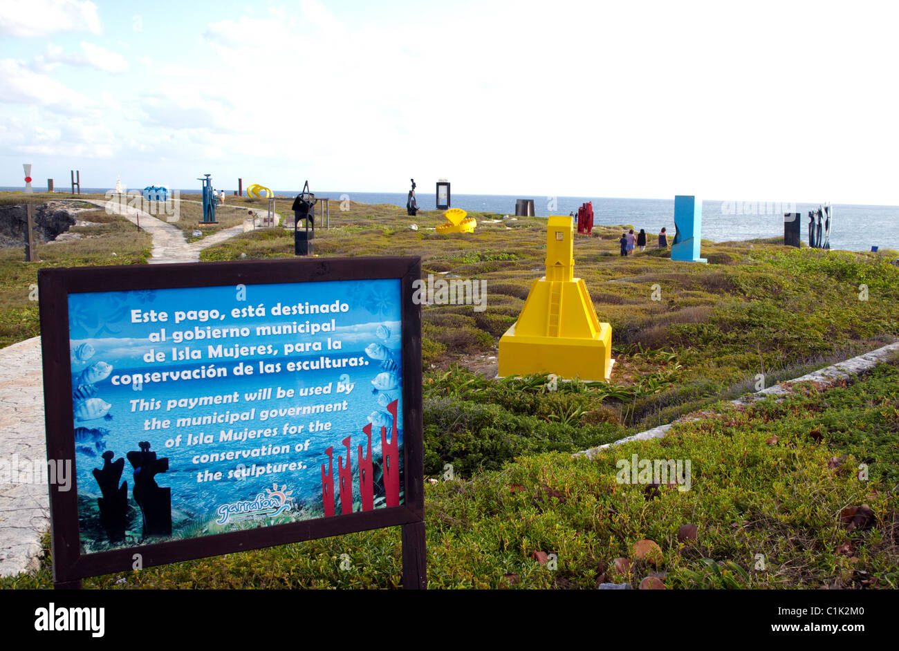 Punta Sur Coservation Area and Temple Of Ixchel Isla Mujeres Mexico Stock Photo