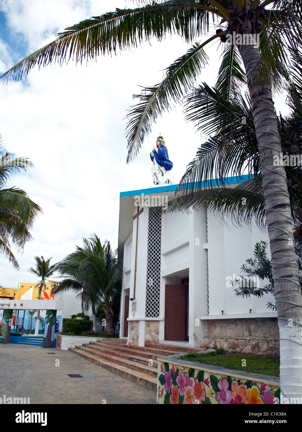 Local Church  Isla Mujeres Yucatan Mexico Stock Photo