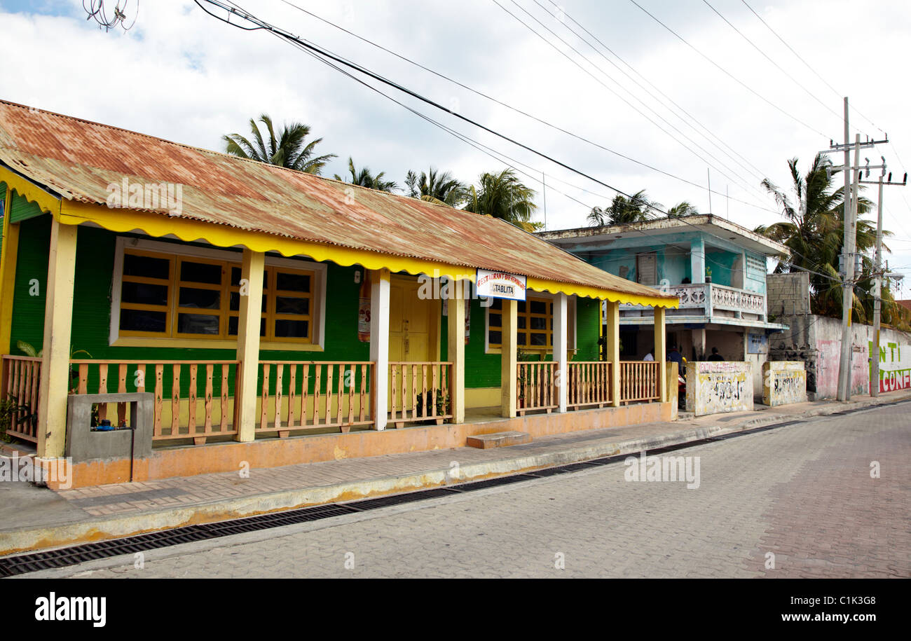 Local Houses Isla Mujeres Yucatan Mexico Stock Photo