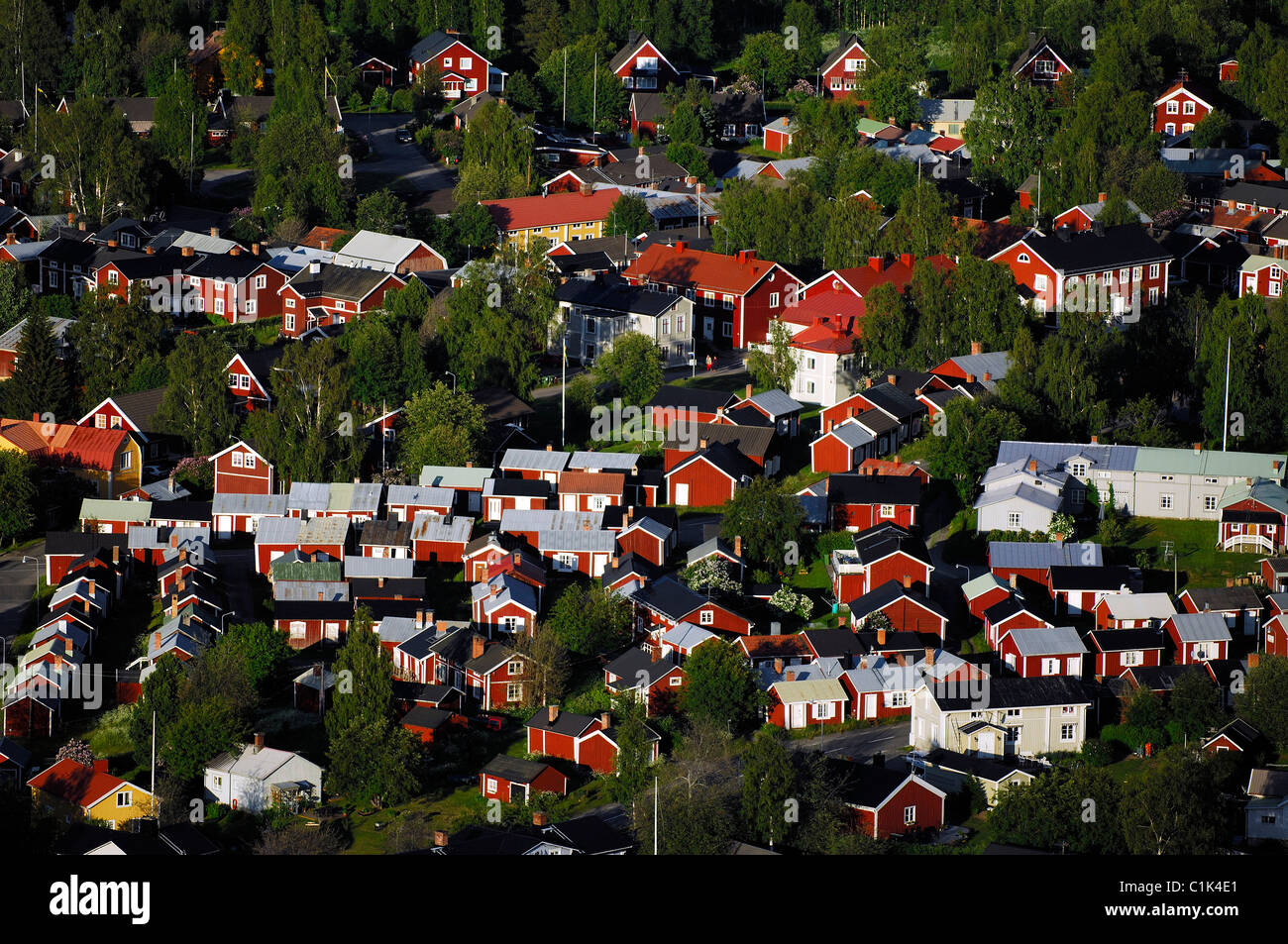 Sweden, region of Lulea, wooden houses village of Gammelstaden (Unesco