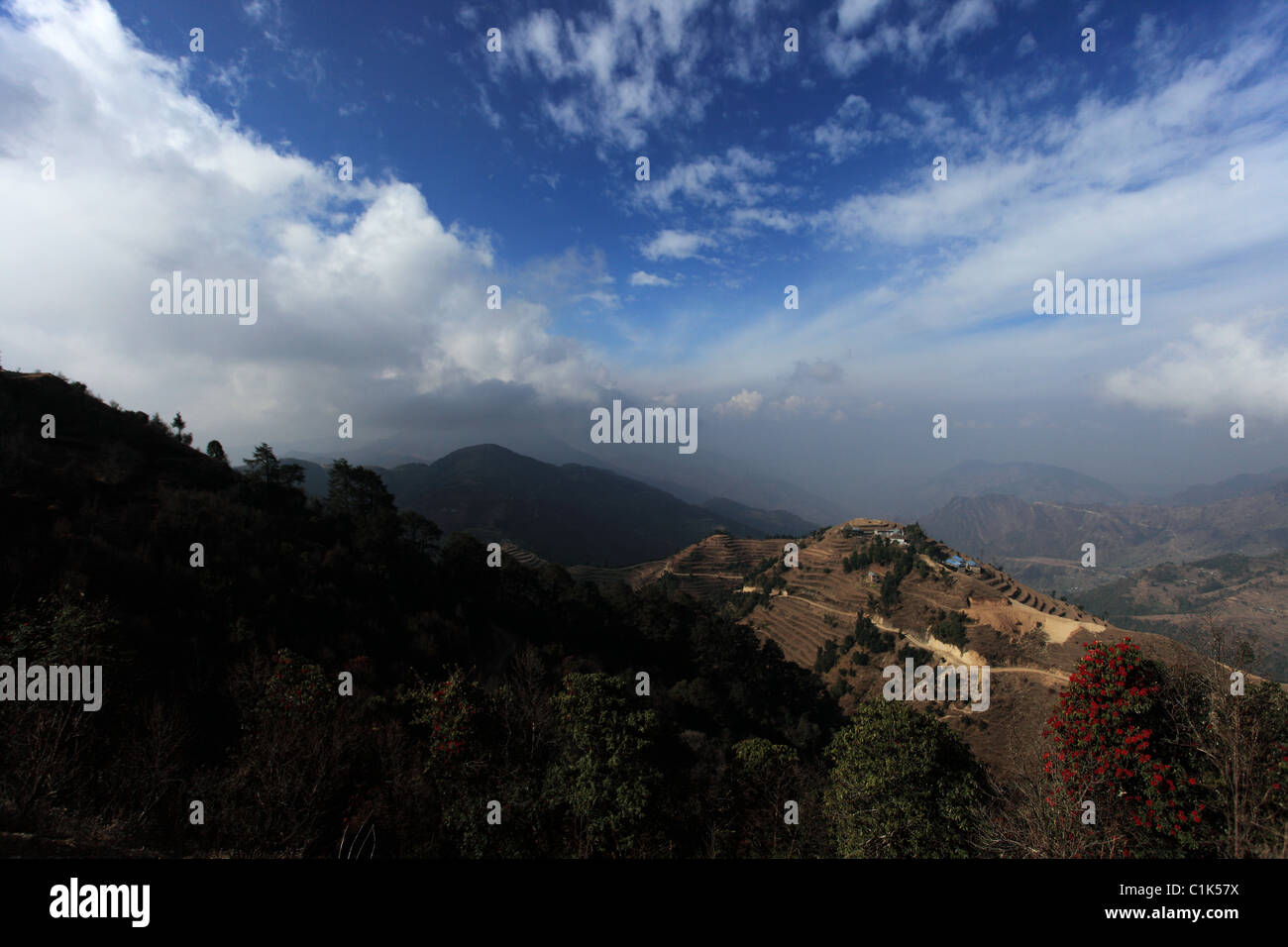 Nepali landscape Nepal Himalaya Stock Photo