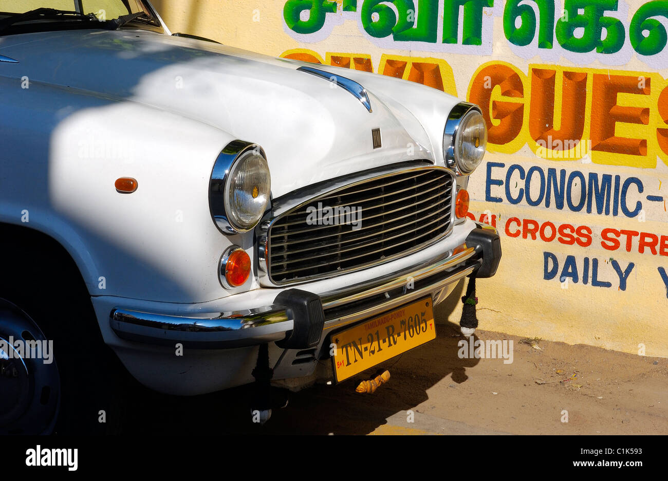 India, Tamil Nadu state, an ambassador car Stock Photo