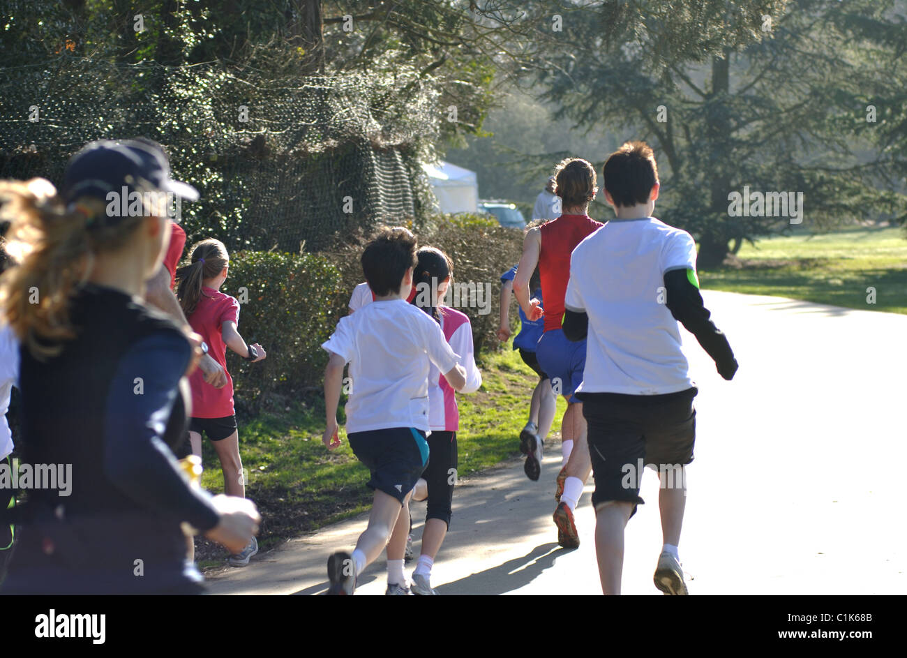 Runners in Brueton parkrun, Solihull, UK Stock Photo