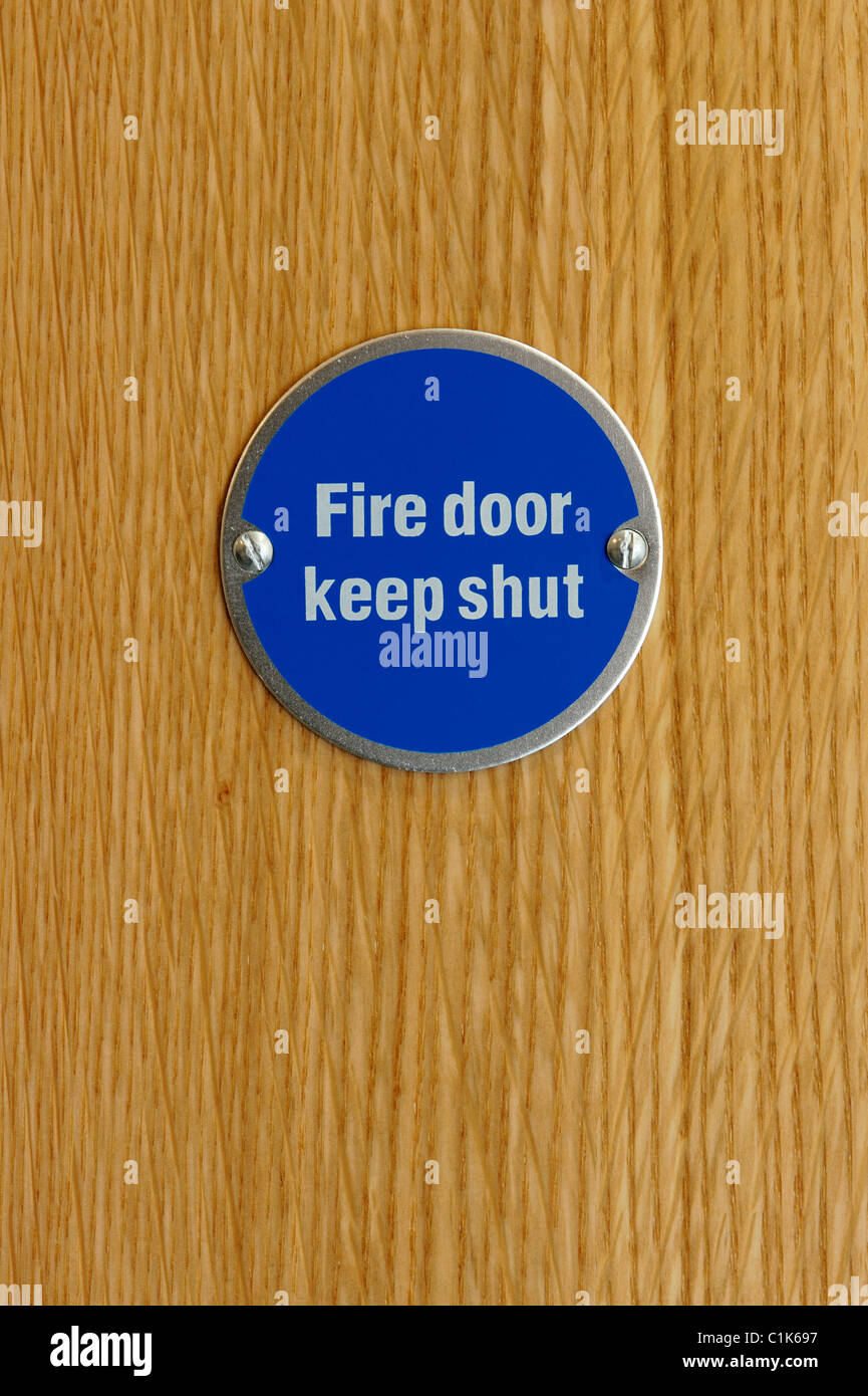 Fire Door Keep Shut sign Stock Photo