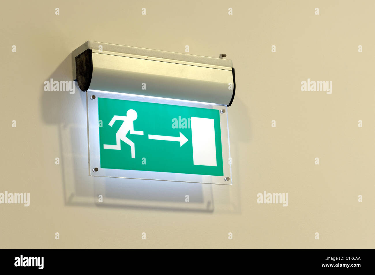 Emergency Exit Sign Stock Photo