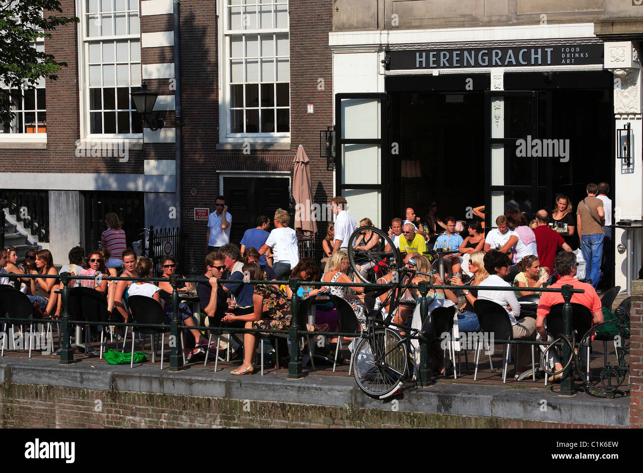 Netherlands, Amsterdam, cafe at Herengracht canal Stock Photo - Alamy