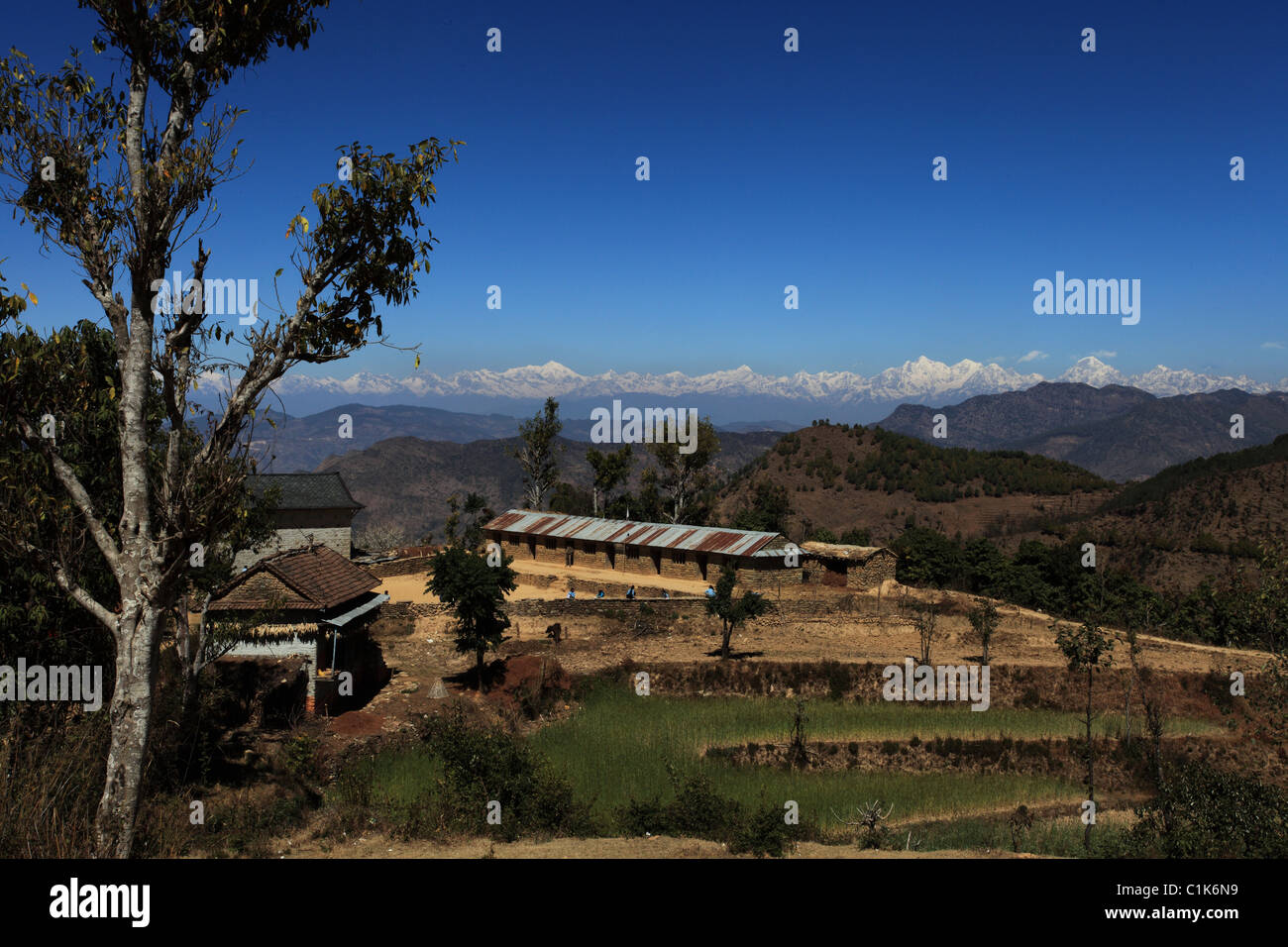 Nepali landscape Nepal Himalaya Stock Photo