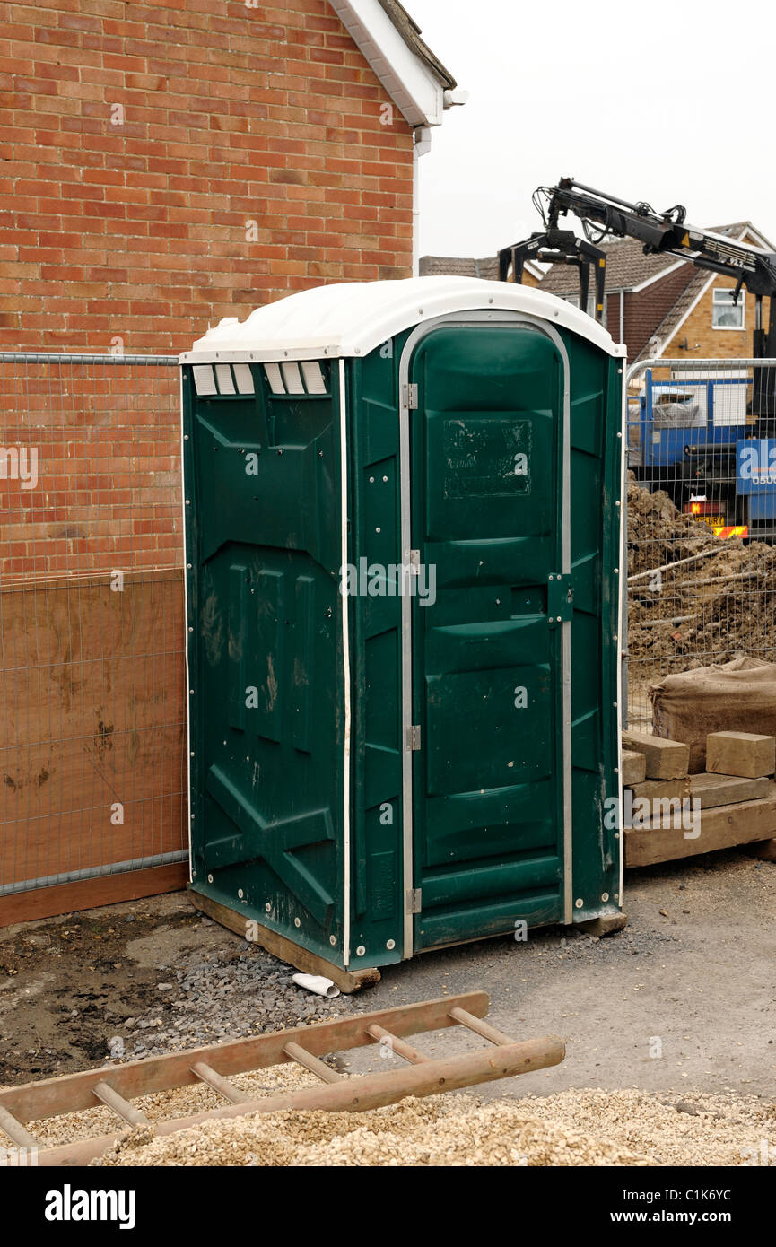Portable toilet on a building site Stock Photo Alamy