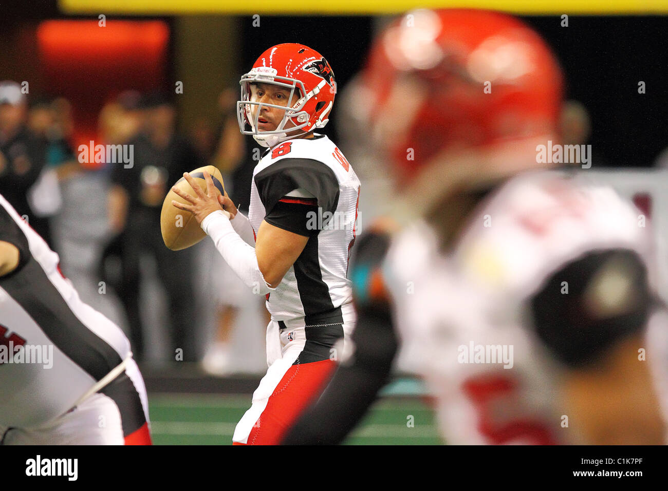 12 March 2011: Arena Football League action between the Jacksonville Sharks and the Arizona Rattlers in Phoenix, AZ. Stock Photo