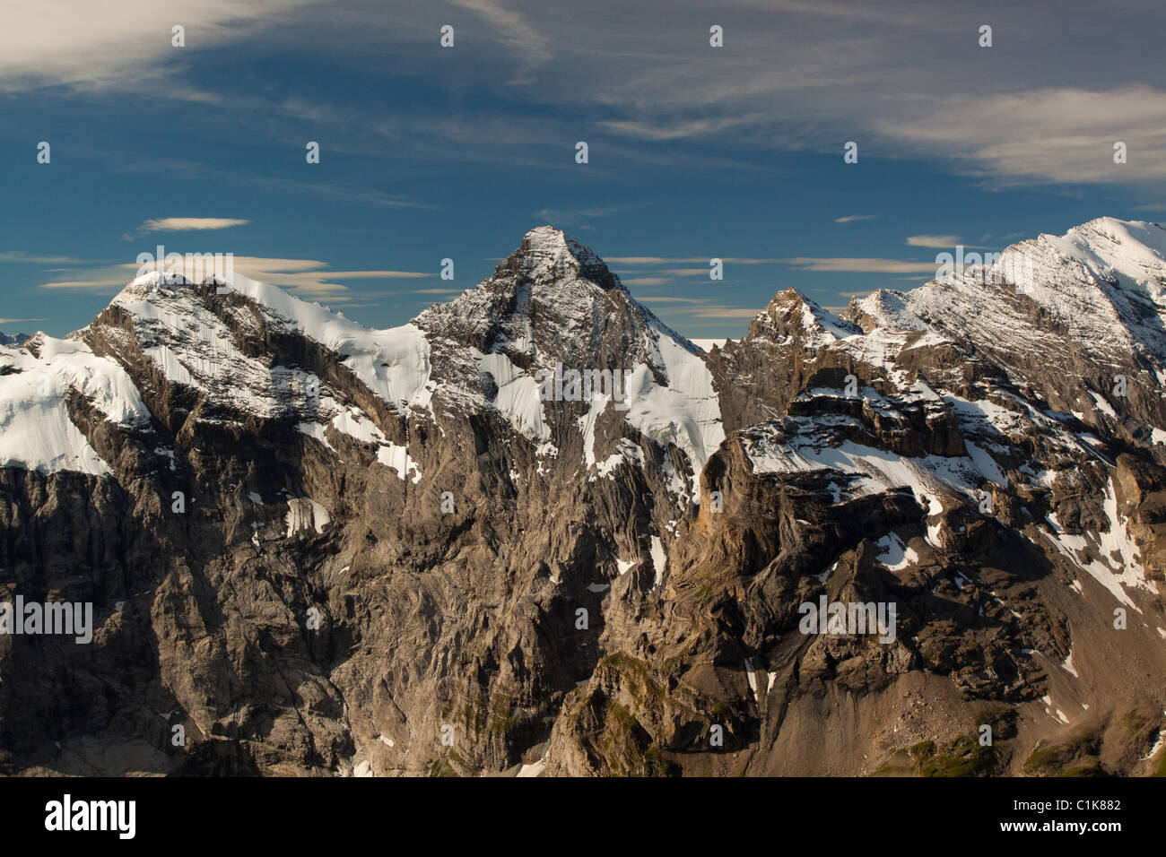 View from the Schilthorn mountain in Switzerland Stock Photo