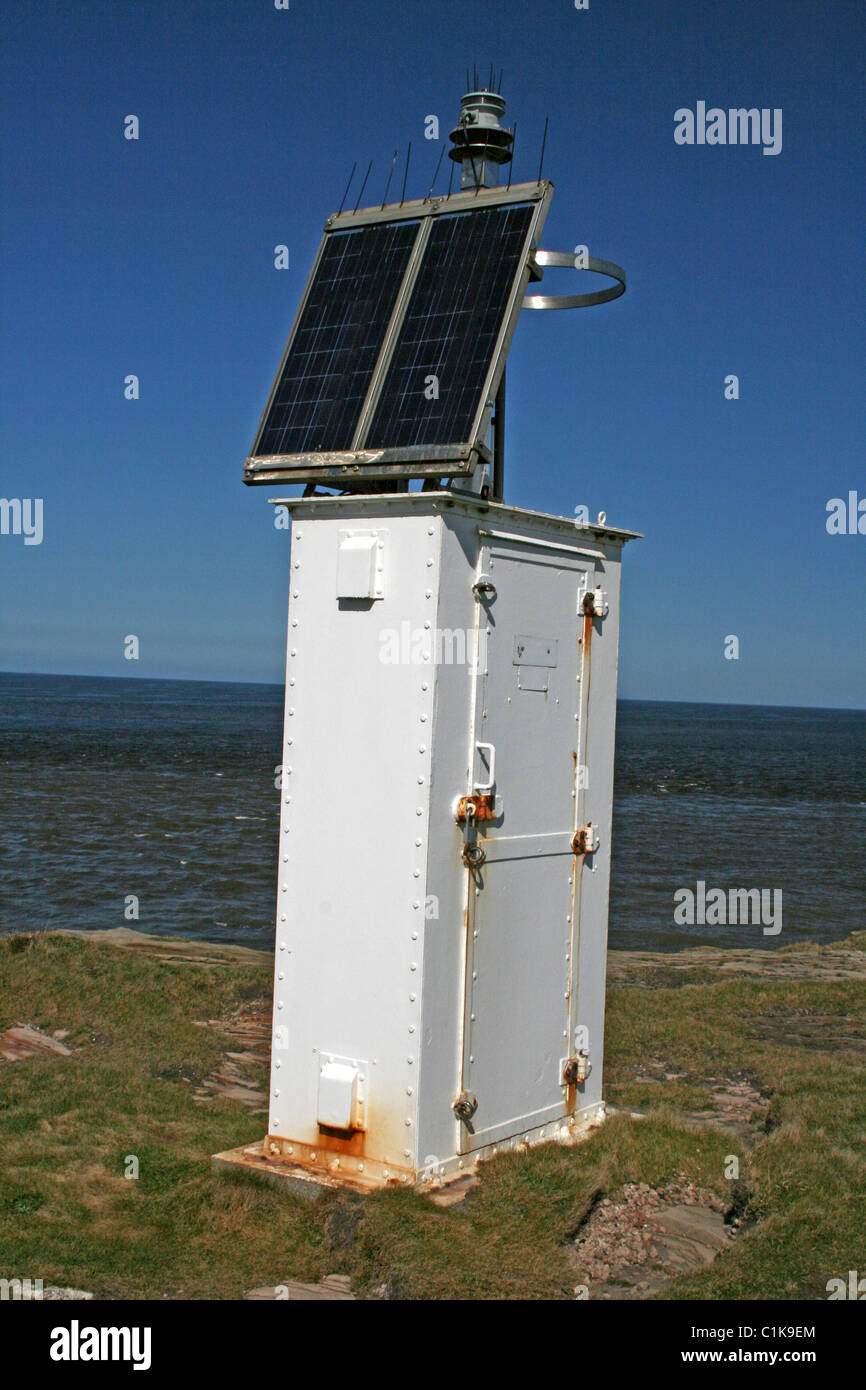 Solar Power Generator On Hilbre Island, Wirral, UK Stock Photo