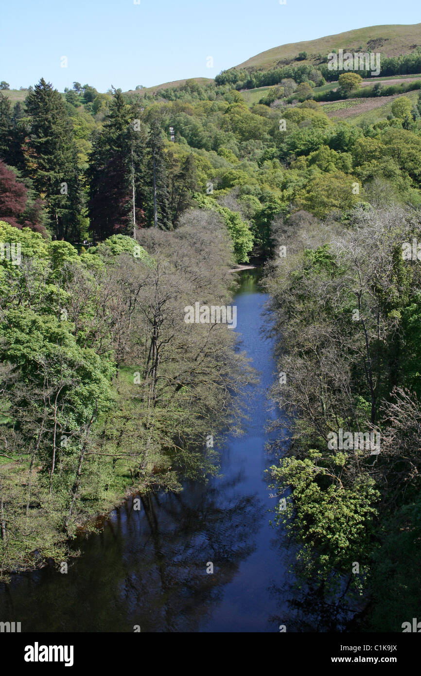 The River Vyrnwy That Flows From Compensation Water Released From Severn-Trent Water's Lake Vyrnwy Reservoir Stock Photo