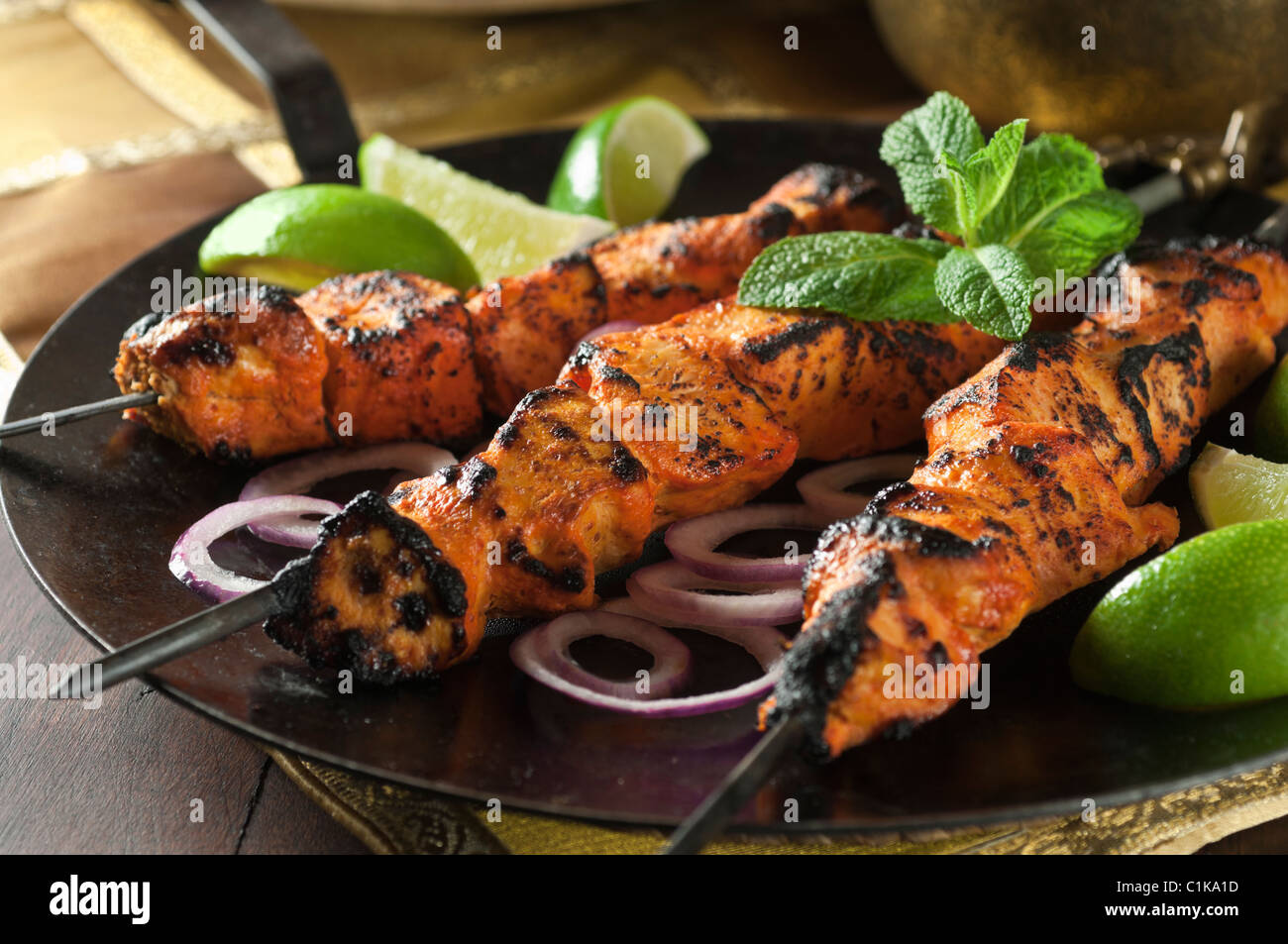 Chicken tikka Indian food Stock Photo - Alamy