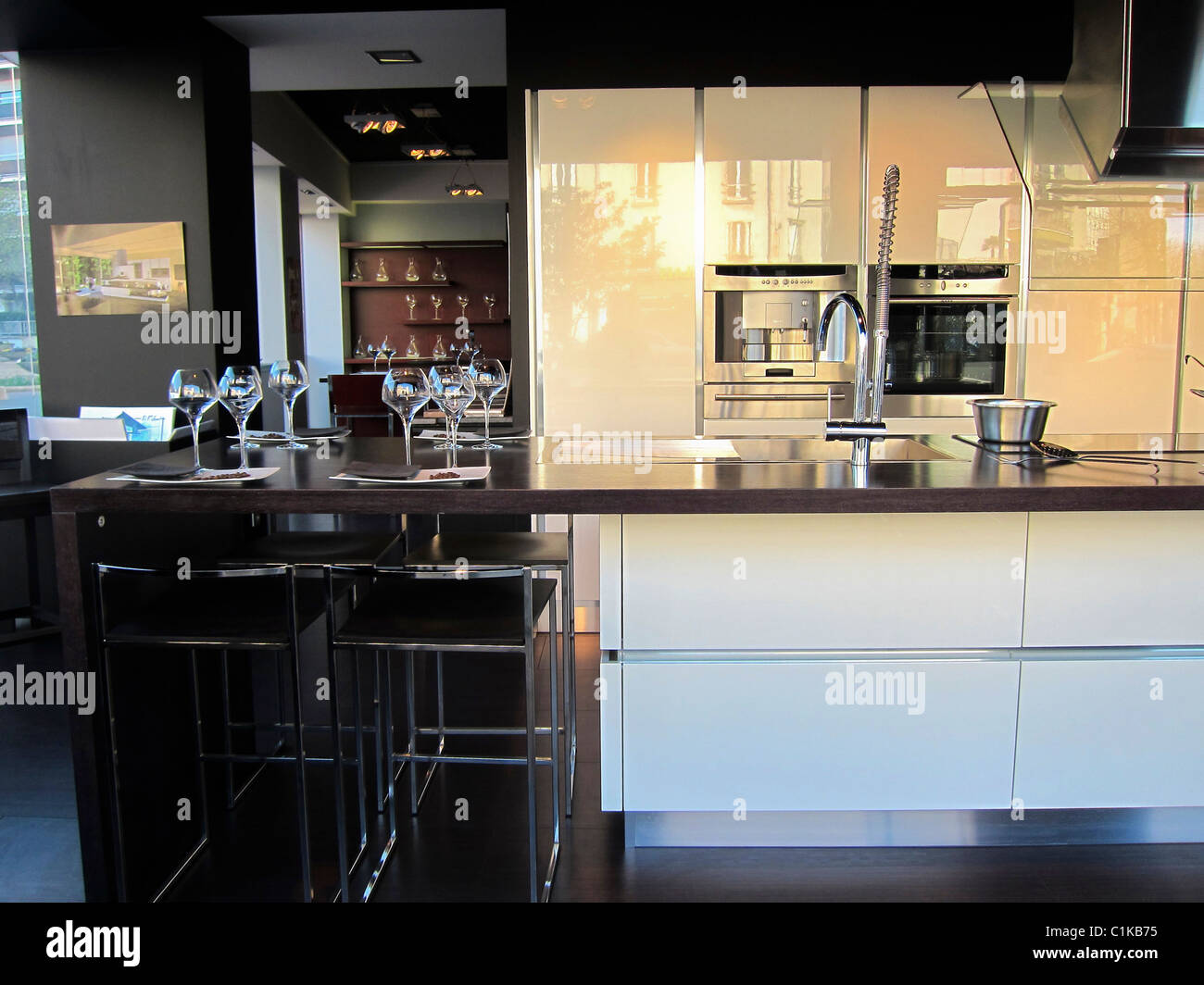 France, Modern Kitchen Design Store, Display 'Nella Cucina' france finished products Stock Photo