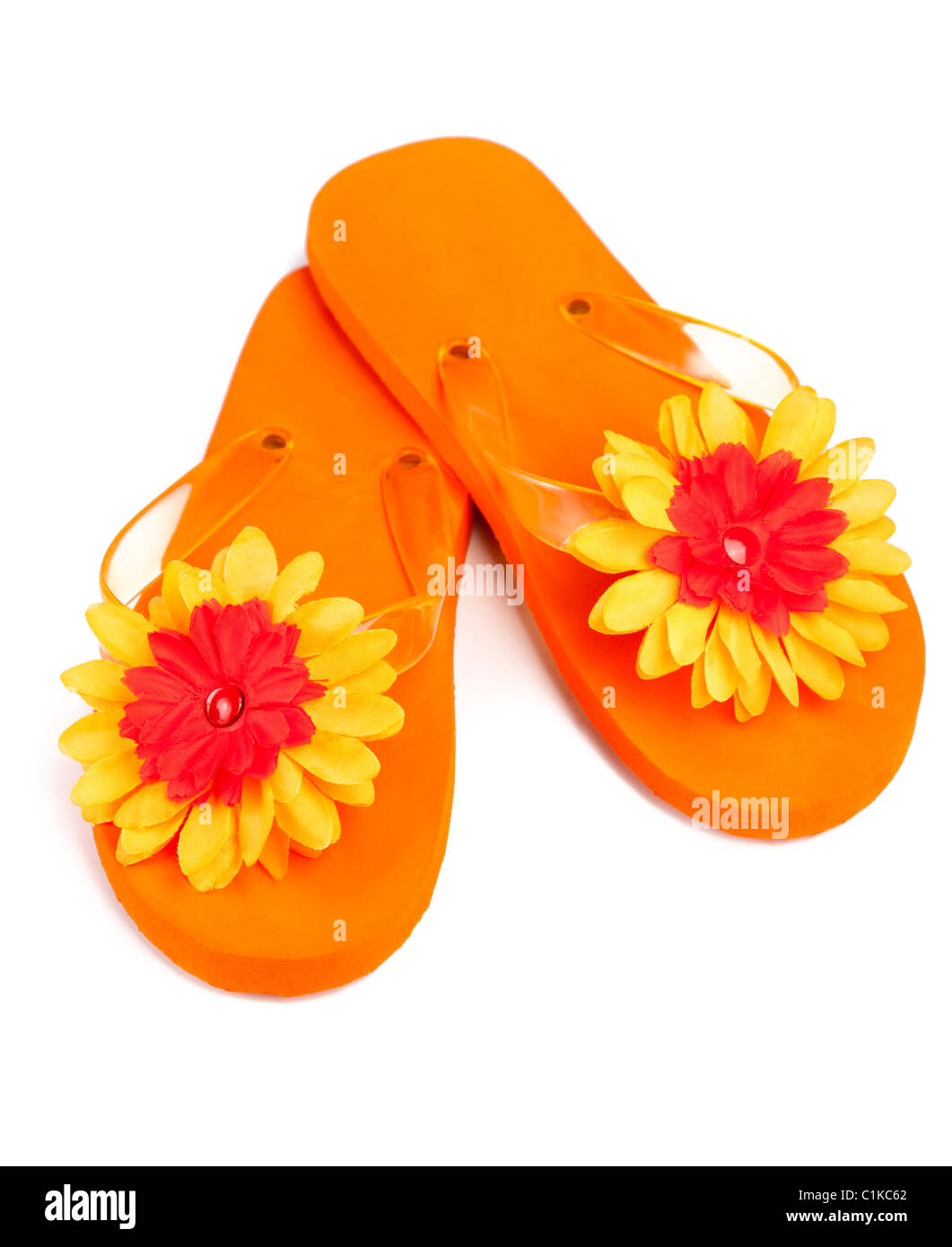 flip flops isolated on a white background Stock Photo - Alamy