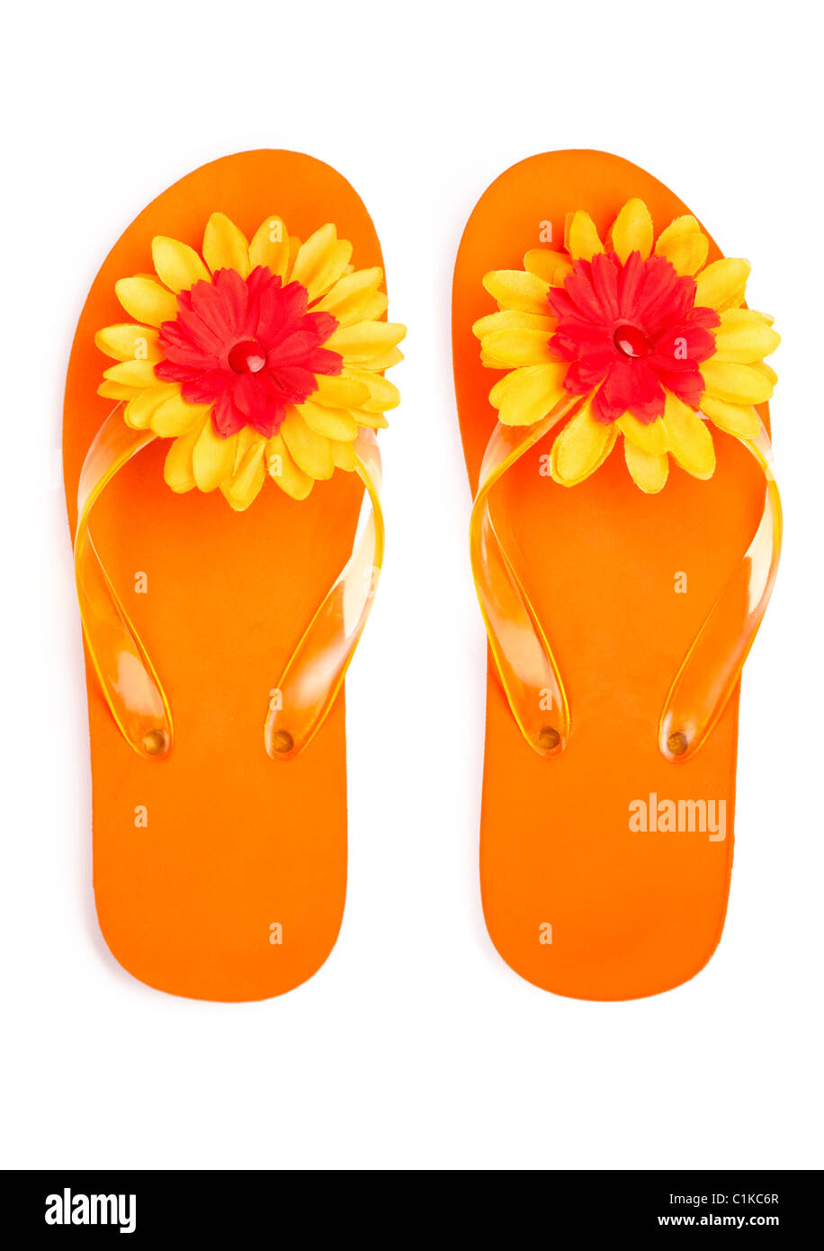 flip flops isolated on a white background Stock Photo - Alamy