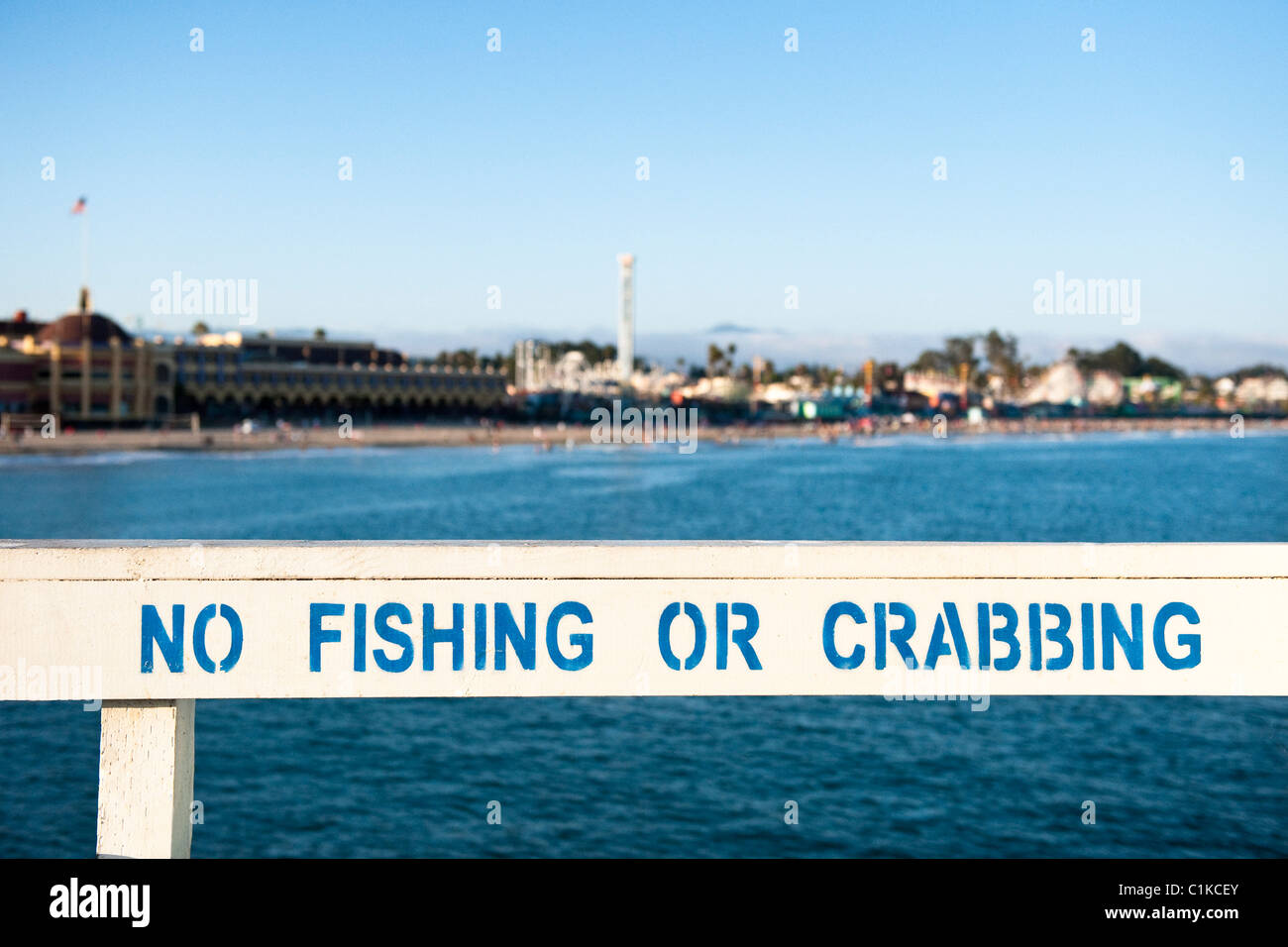 Santa Cruz Boardwalk from Fisherman's Wharf, California, USA Stock Photo