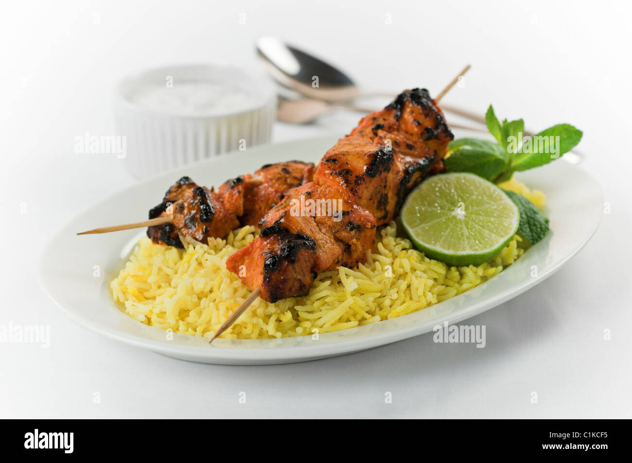 Chicken tikka Indian food Stock Photo
