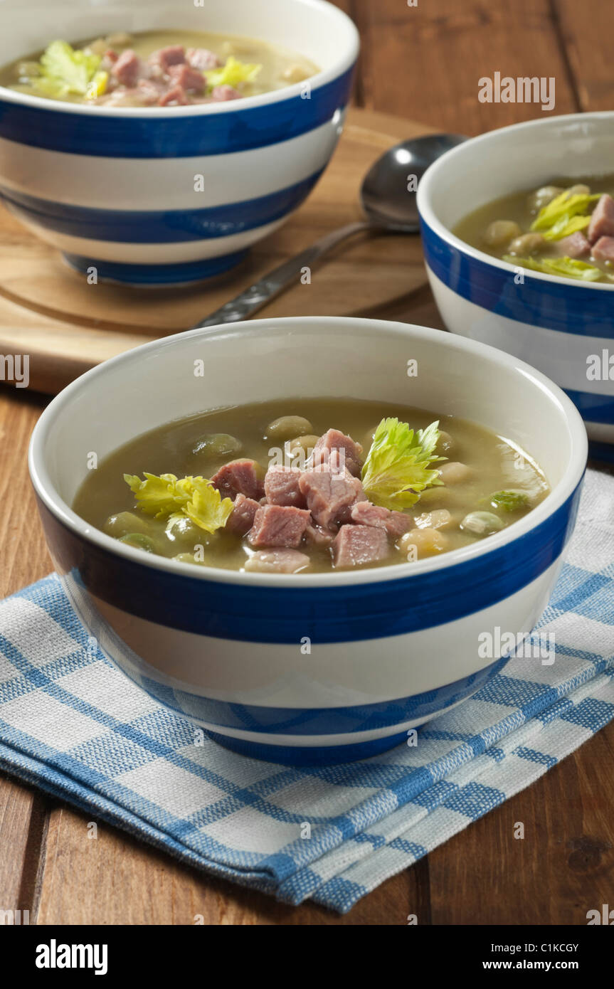 Pea and ham soup Stock Photo Alamy
