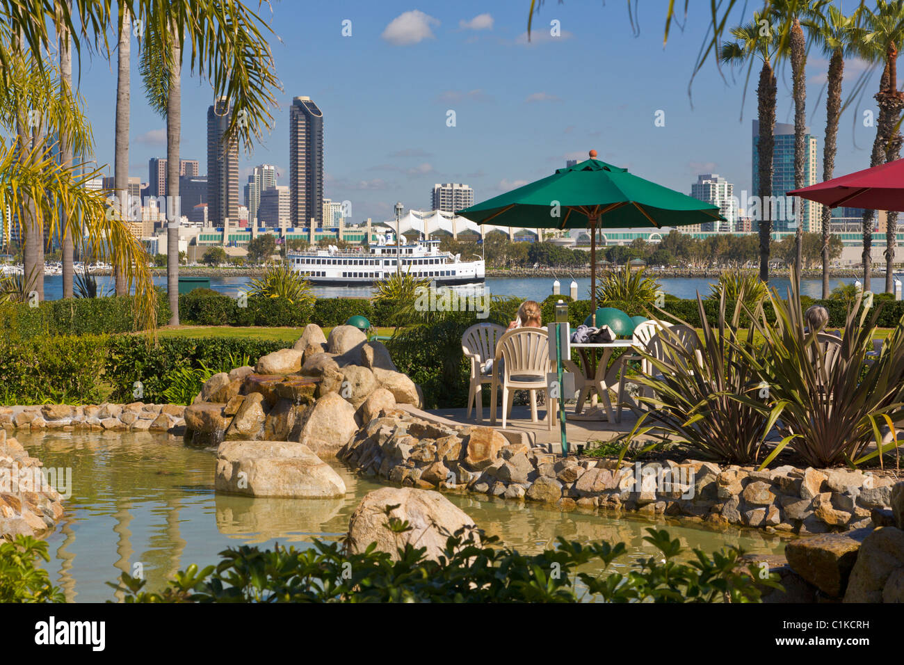 Coronado Island and San Diego skyline, California, USA Stock Photo